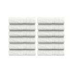 Tag Terry 100% Cotton Flannels Face Cloth Pack 12-30x30cm Washcloths - Hotel Spa Bathroom Face Towels Multipack - (White)