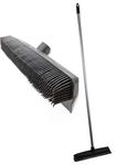 Professional Rubber Broom with Solid 120cm Handle Pet Hair Removal Sweeping Brush - Specially Designed to Remove Dog Cat and Human Hair from Carpets and Flooring - Hundreds of Individual Rubber Bristles Collect and Attract Hair from Carpet - Also Features Inbuilt Squeegee for Removing Water from Flooring - Soft Flexible Rubber Bristles will Not Mark Surface