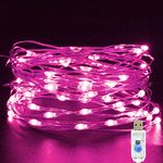 Etopgo Pink Fairy Lights USB Fairy Lights Valentin 5M/16Ft 50 LED,Valentin Decoration stringLights Plug in 8 Lighting Modes Twinkle Fairy String Lights for Indoor, Outdoor, Bedroom,Party (Pink)