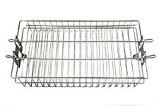 OneGrill Stainless Steel Universal Grill Rotisserie Spit Rod Flat Basket (Fits 5/16 Square, 3/8 Square, 1/2 Hexagon Spit Rods)