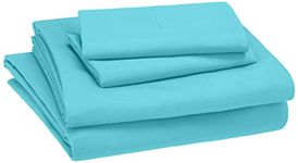 Amazon Basics Kid's Sheet Set - Soft, Easy-Wash Lightweight Microfiber - Full, Bright Aqua