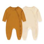 JELYLOVE Unisex Baby Boy Girl Footies Romper Rayon derived from Bamboo 2 Pack Infant Jumpsuit Comfort New born Outfit