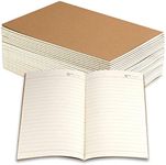 Owevvin 24 Pack Journal Notebook with Lined Paper, Brown Kraft Cover Writing Diary Subject Notebooks for Travelers, School and Office, A5 Size, 8.3x5.5 inch. 60 Lined Pages, 30 Sheets