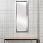 URBNLIVING Wooden Mounted Framed Glass Portrait Mirror Bedroom Bathroom 4 Colours 2 Sizes (Silver, 97x37)