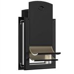 [Classicmacher] Heavy Duty Dog Door with Double Sliding Lock Panel, Aluminum Large Doggie Door for Exterior Door, Magnetic Double Flaps Do g Door Medium Dog (Medium,Black)