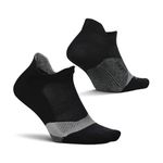 Feetures Elite Light Cushion No Show Tab Ankle Socks - Sport Sock with Targeted Compression - New Black, M (1 Pair)