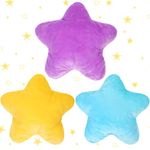 Unittype 3 Pack Star Pillows Star Throw Pillows Star Plush Pillows 15.75 inch Stuffed Cushion Decorative Throw Pillow Star Shaped Pillow Blue Violet Yellow Star Pillow for Bedroom Room Bed