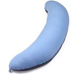 BYRIVER 43 inch Long Firm Curve C Shaped Full Body Pillow for Men Women, Double Side Blue Black Zipper Pillowcase Cover, Side Sleeper Body Pillow Pregnancy Pillow, Gifts for New Mom (XL)