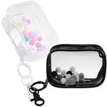 Toyvian Clear Figure Display Bag with Keychain and Pom Poms 2 Sets Portable Collectibles Display Case for Mini Figures Dolls Dustproof Waterproof Small Doll Organizer