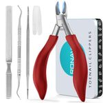 Nail Clipper Set - Ingrown Toenail Treatment & Toenail Clippers for Ingrown Nails,Heavy Duty Professional Toe Nail Clippers for Men/Women, Large Toenail Scissors,Long Handle Safety Strong RONAVO(Red)…