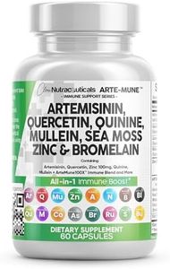 Clean Nutraceuticals Artemisinin 2500mg Quercetin 1000mg Zinc 100mg Mullein Quinine Supplement with Sea Moss Bromelain Ashwagandha Root Nettle Leaf Bladderwrack Burdock Root Monolaurin Colostrum Rutin