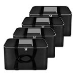 Senego by Trendy Home Storage Bags for Clothes Large, Storage Box for Clothes, Moisture Proof Underbed Storage Bag, Rectangular Clothes Storage Bag (Black & Grey : 54x46x28 cm - Pack of 4)