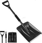 Folding Aluminium Emergency Snow Shovel, Lightweight & Portable Sport Utility Detachable Shovel for Home Garden Camping Beach Driveway Car Emergency, 3 Piece Collapsible Design