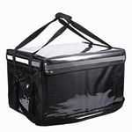 100L Food Delivery Bag, Waterproof,Durable, Standable, Hot and Cool Food,Pizza,Drink,Cooler Bag,Insulated Bag for Catering | Food Storage Bag (100L-Black)