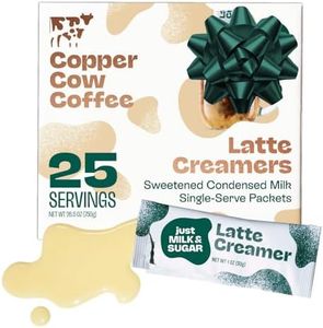 Copper Cow Coffee California Sweetened Condensed Milk Creamers – Single-Serve and All-Natural Pre-Filled Packets – (25 Pack)
