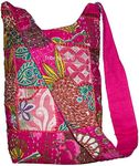 Tribe Azure Women Fashion Hobo Floral Shoulder Bag Monk Canvas Sling Tote Handbag Crossbody Summer Boho, Pink, Large