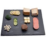 WLWNWFT Large Slate Cheese Boards Slate Board Serving Board, 16x12in, Black