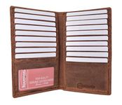 Marshal Bifold Leather RFID Blocking Wallet For Men & Women | Genuine Leather Holder With 19 Slots, 2 Bill Compartments & ID Window For Credit/Debit Cards, Money & More (Vintage)