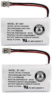 New! Genuine Uniden BBTY0651101 BT-1007 NiMH 600mAh DC 2.4V Rechargeable Cordless Telephone Battery (2-Pack)