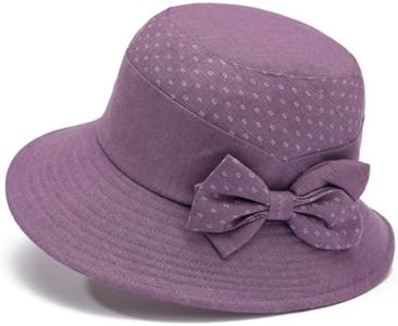 YEKEYI Women's Cotton Linen Bucket Hat Big Brim Hat Summer Sun Beach Cap Visor Sunhat (fkpur)