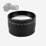 2X Telephoto Lens, Professional Magnification HD Telephoto Conversion Lens with Optical Glass, Aluminum Alloy Lens for Camera Lens with Filter Diameter of 55mm/2.2in