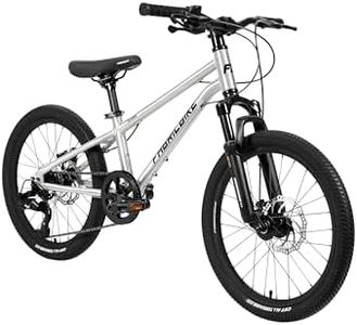 FabricBike Terra - VTT en Aluminium 20" pour Les Enfants de 6, 7 et 8 Ans, Frein à Disque, 7 Vitesses, Suspension Avant (Polished)