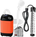 Portable Camping Shower with 2000W Heater, Long-Lasting 7800mAh Rechargeable Camping Shower with Digital Power,3 Spray Modes,IPX7 Waterproof Outdoor Camp Pump for Hiking, Travel, Car, Pet