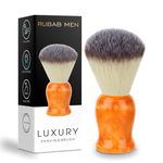 RUBAB MEN Premium Soft Shaving Brush for Men |FireFly Edition| Experience Luxury Shaving with Cruelty-Free Bristles & Vibrant Orange Ergonomic Handle | Handcrafted with Passion in India