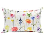 VeraBliss Silk Pillowcase for Hair and Skin ─ Only 100% Pure Mulberry Silk Pillow Case 1 Pack - Non Satin - Floral Patterned Skin Soft Cooling Covers -Standard Size 50 x 75cm (Garden Flower)