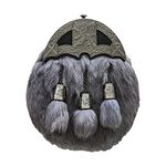 Grey Rabbit Fur Black Antique Sporran