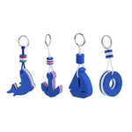 MonkeyJack 4 Pieces Boat Floating Key Chain Storage Keychain Water Sports Sailing, Anchor, Dolphin and Buoy Shaped