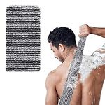 Sibba 1 Piece Exfoliating Body Scrubber Shower Wash Black Cloths Loofah Net Back Bath Exfoliator Washer Towel Skin Care Tool Scrub Face Washcloths Men Women