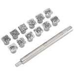 Zinc Alloy Stamp Tool Set with 12pcs Different Pattern Punching Head Tools for Imprinting Wood, Leather, Metal