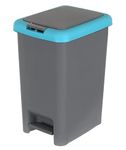 pelton 10 litres medium ABS Plastic Press-Top Step-On Push & Pedal 10 ltr dry wet steel hook Dustbin Two Way open as Push Open & Pedal Open Door Lid For Home, Kitchen, Office & Bathroom bin with Lid