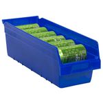 Akro-Mils 30098 Plastic Nesting ShelfMax Storage Bin Box, (18-Inch x 6-Inch x 6-Inch), Blue, 10-Pack