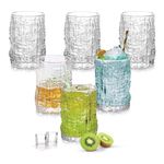 Treo by Milton Icy On The Rocks Glass Tumbler,6 Pc Set,270 ml Each,Transparent