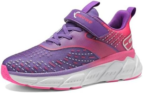 Kids Sneakers for Boys Girls Running Tennis Shoes Lightweight Breathable Sport Athletic Athletic Gym Walking Shoes for Little Kids/Big Kids, A1-purple-pink, 4.5 Big Kid