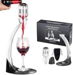 D&Slifei Deluxe Wine Aerator Pourer and Decanter with Tower Stand,Unique Aeration Device Quickly Enhances Wine Flavour with Smoother Finish,Best Gifts for Wine Lovers and Sommeliers.(with Stand)