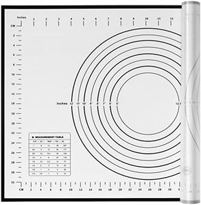 Yansumi Silicone Pastry Mat Extra Large Non-Slip Mat for Rolling Dough Pie Crust and Baking Non-Stick with Measurements (24x16, Black)