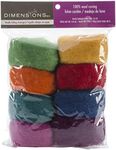 Dimensions Needlecrafts Rainbow Wool Roving for Needle Felting, 8 pack, 80g