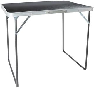 Harbour Housewares Folding Metal Camping Table - Black - 80cm x 60cm - Small Portable Outdoor Foldable Trestle Tables for BBQ, Garden Dining, Picnic