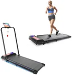 2 in 1 Portable Treadmill and Walking Pad for Home/Office, Foldable with Remote Control, APP, and LED Display