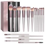 BS-MALL Makeup Brush Set 18 Pcs Premium Synthetic Foundation Powder Concealers Eye shadows Blush Makeup Brushes with black case (C CHAMPANE)