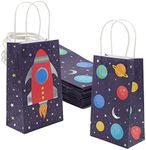 Juvale Small Outer Space Party Favor Gift Bags with Handles for Galaxy Birthday (24 Pack)