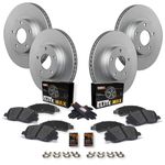 Max Advanced Brakes Front & Rear Brake Kit For 2008-2017 Mitsubishi Lancer w/276mm Front and 262 Rear Rotor Replacement Geomet Coated OE Disc Brake Rotors and Ceramic Brake Pads