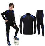 Boys Girls Sports Training Jersey Unisex Kids Keeper Set Goalkeeper Sets Blue+Black M/11-12Years
