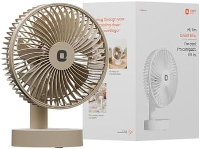 Orient Electric Elfie Rechargeable Personal Fan | 90° Adjustable Airflow | 1800 mAh Battery | 4 Speed Modes | Quiet Operation | USB Type-C Charging | Compact Mini Fan (Beige)
