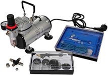 vidaXL Airbrush Compressor Set with 2 Pistols Durable Spray Gun Hose Connector