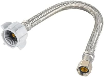2-Pack EFIELD 16-inch Length Toilet Water Supply Connector Line, 1/2" FIP Thread x 7/8 Female Ballcock Thread Braided Stainless Steel Hose