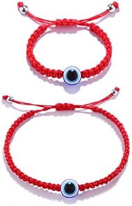 Sucanra Evil Eye Bracelet Mommy and Me Matching Bracelet Set Kabbalah Protection Amulet for Women Little Girls & Boys (Braided Rope Style (2pcs Family Pack))